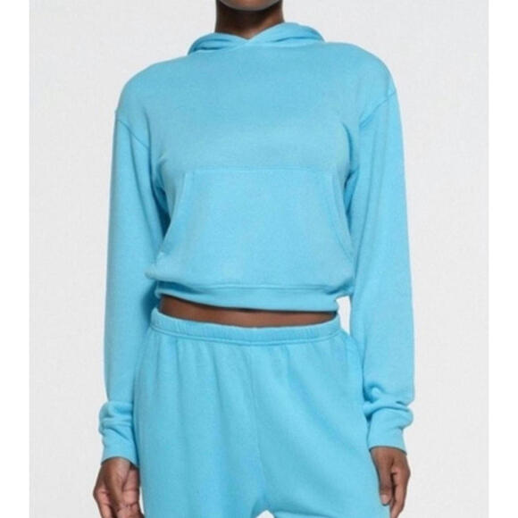 Skims Tops - NWOT Skims French Terry Modal Classic Light Weight Hoodie Color Cyan Size Small